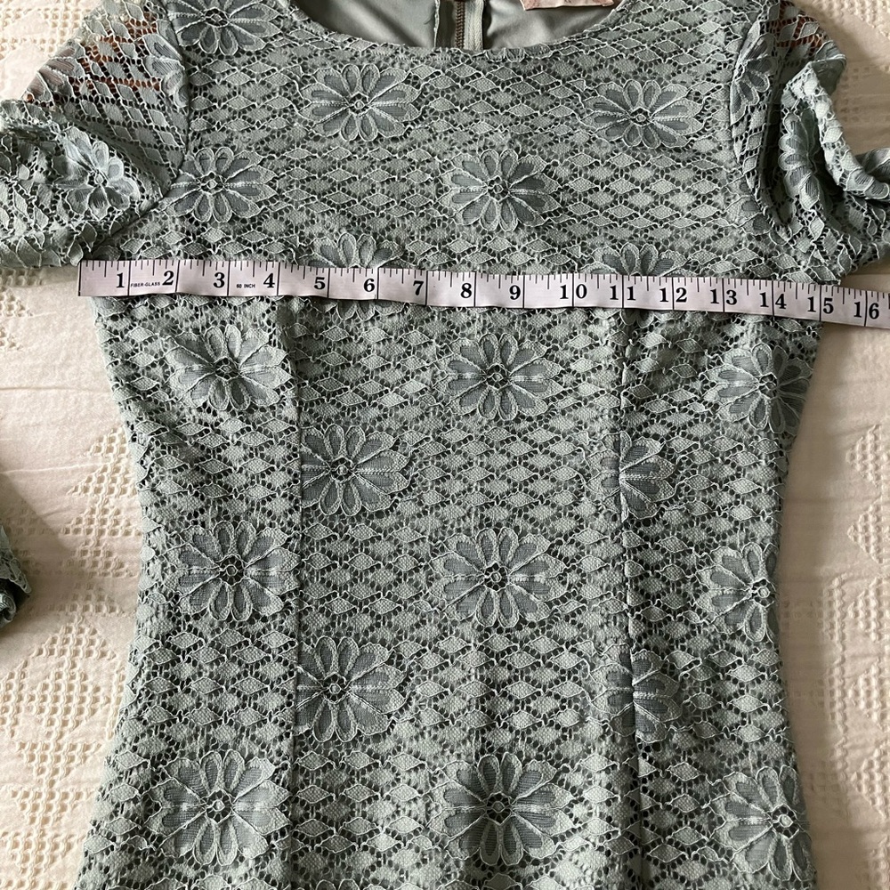 ALTAR’D STATE Sage Green Lace A-Line Bell Sleeve Dress Size XS - Picture 6 of 9